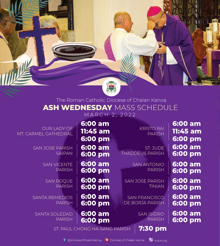 Ash Wednesday 2022 Mass Schedule Roman Catholic Diocese of Chalan Kanoa